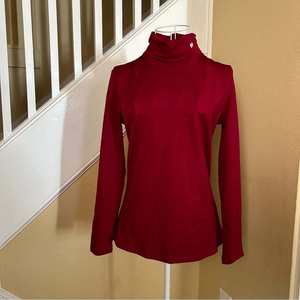 SSLR Red Long Sleeved Slim Thermal Turtleneck